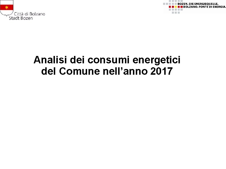 Analisi dei consumi energetici del Comune nell’anno 2017 