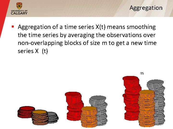 Aggregation § Aggregation of a time series X(t) means smoothing the time series by