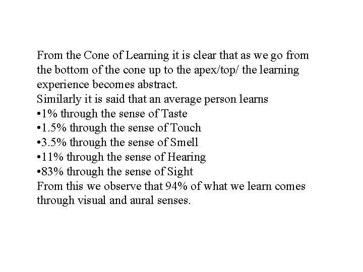 From the Cone of Learning it is clear that as we go from the