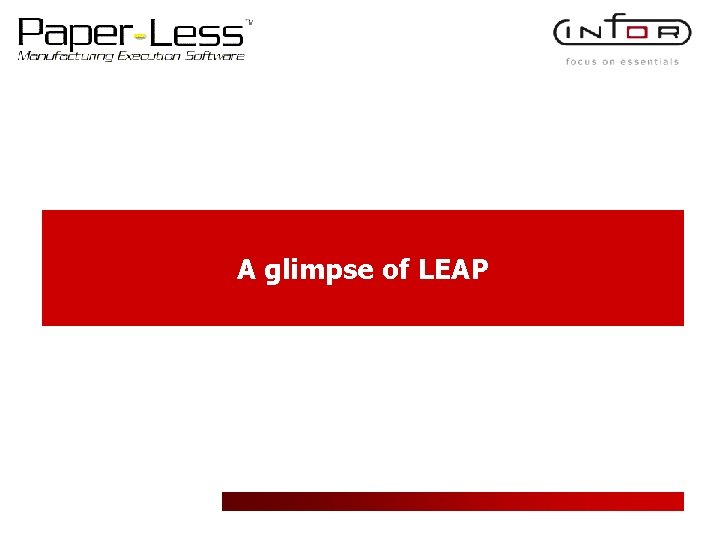 A glimpse of LEAP 