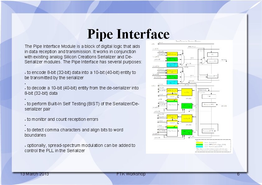 Pipe Interface The Pipe Interface Module is a block of digital logic that aids