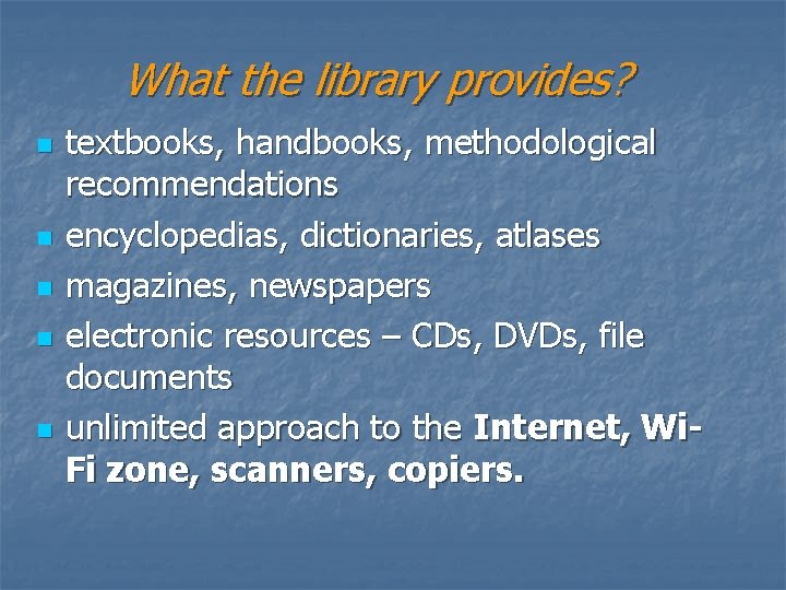 Library Information Guide Getting to Know the Library Building B ground