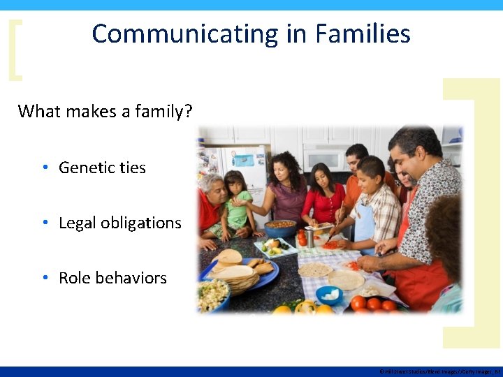 [ Communicating in Families What makes a family? • Genetic ties • Legal obligations