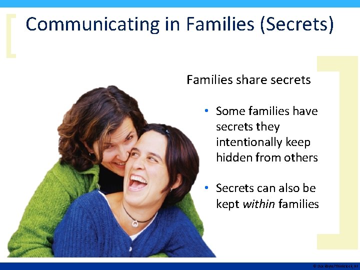 [ Communicating in Families (Secrets) Families share secrets ] • Some families have secrets