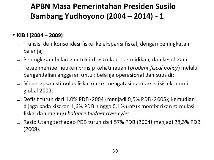 APBN Masa Pemerintahan Presiden Susilo Bambang Yudhoyono (2004 – 2014) - 1 • KIB