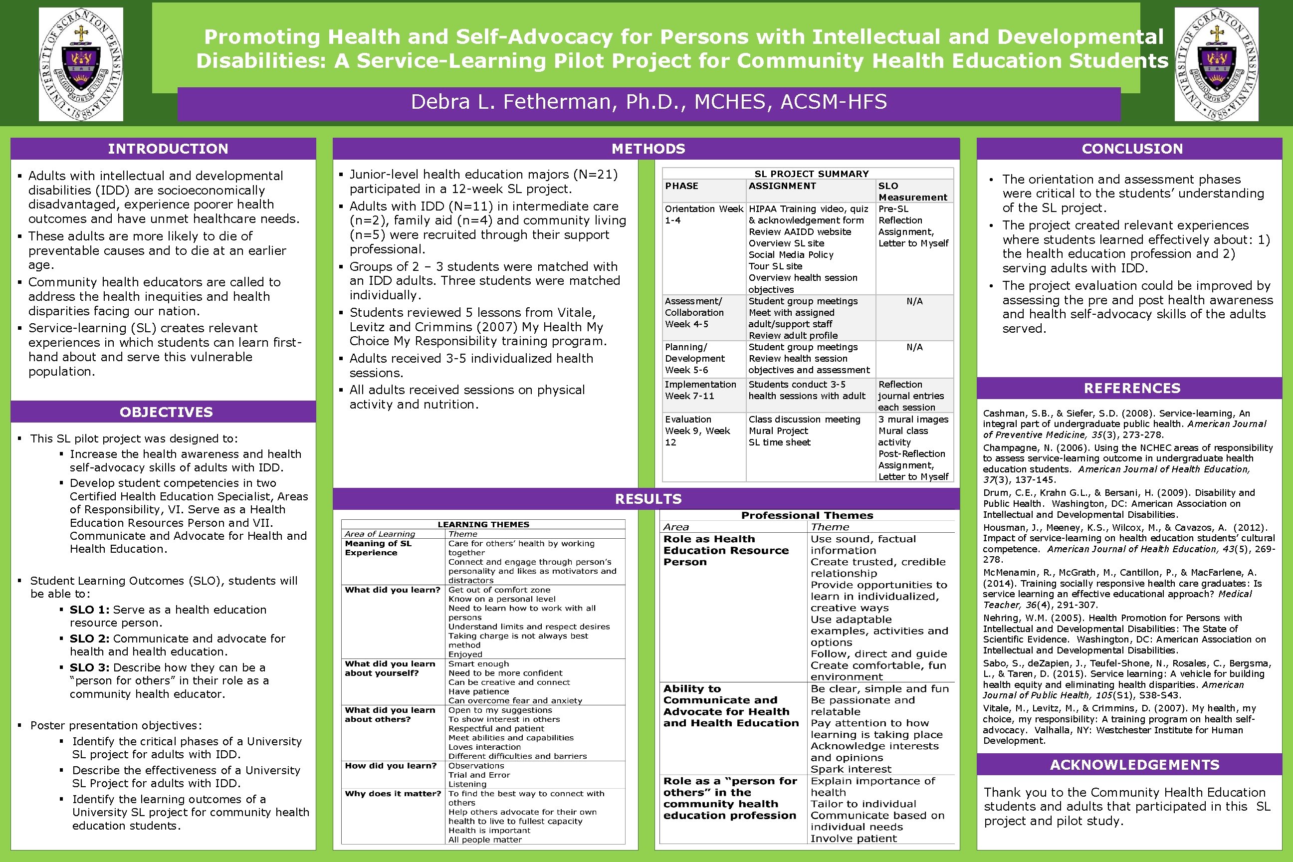 Promoting Health and Self-Advocacy for Persons with Intellectual and Developmental Disabilities: A Service-Learning Pilot