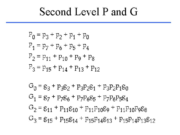 Second Level P and G 