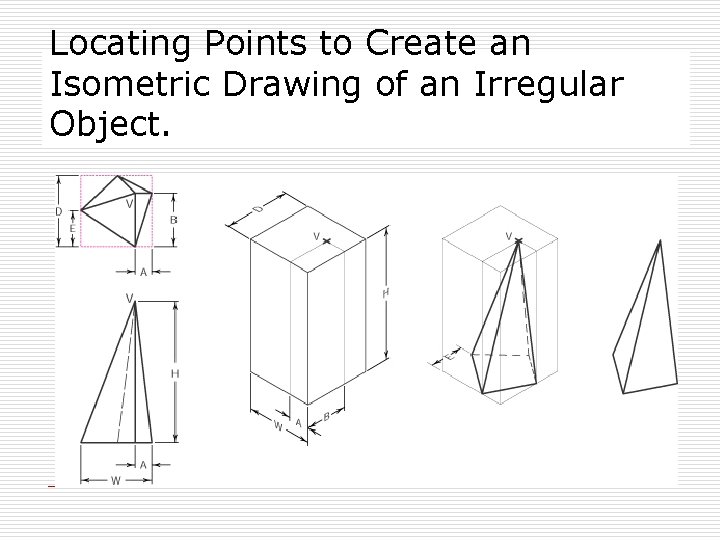 Locating Points to Create an Isometric Drawing of an Irregular Object. 