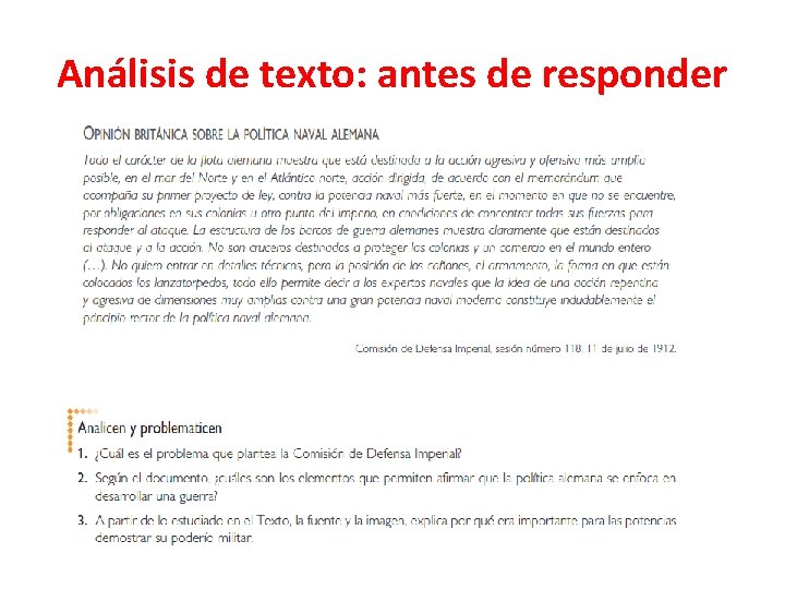 Análisis de texto: antes de responder 