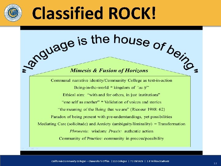 Classified ROCK! California Community Colleges – Chancellor’s Office | 112 Colleges | 72 Districts