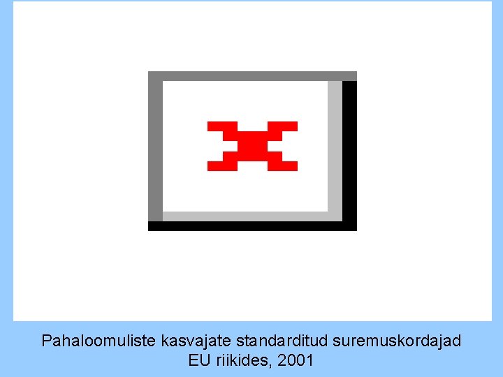 Pahaloomuliste kasvajate standarditud suremuskordajad EU riikides, 2001 