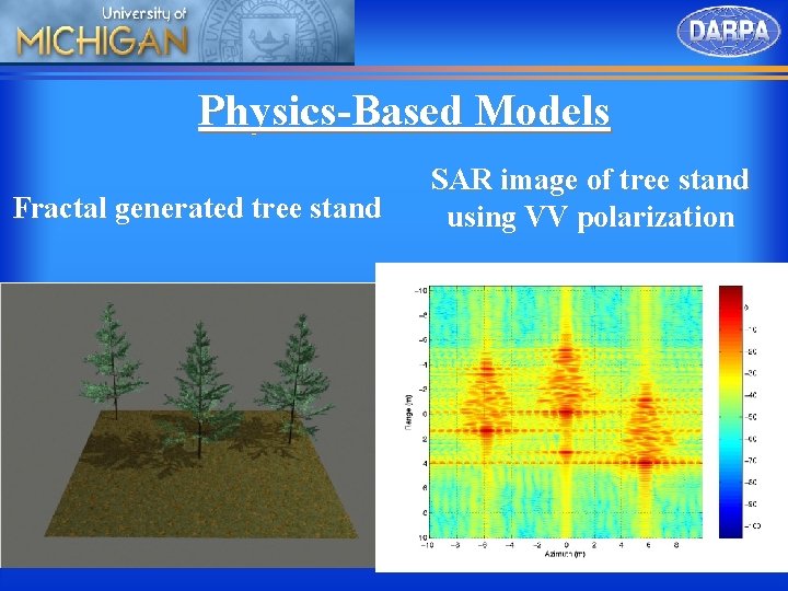 Physics-Based Models Fractal generated tree stand SAR image of tree stand using VV polarization