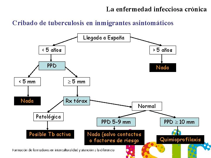 La enfermedad infecciosa crónica Cribado de tuberculosis en inmigrantes asintomáticos Llegada a España <