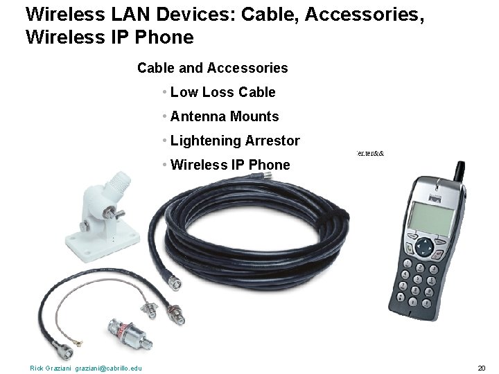 Wireless LAN Devices: Cable, Accessories, Wireless IP Phone Cable and Accessories • Low Loss