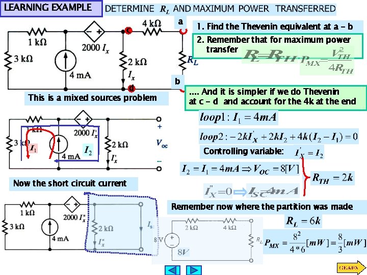 LEARNING EXAMPLE c d This is a mixed sources problem a 1. Find the