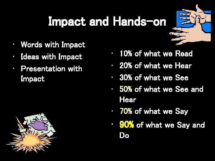 Impact and Hands-on • Words with Impact • Ideas with Impact • Presentation with