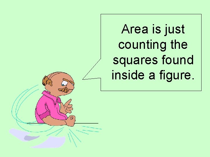 Area is just counting the squares found inside a figure. 