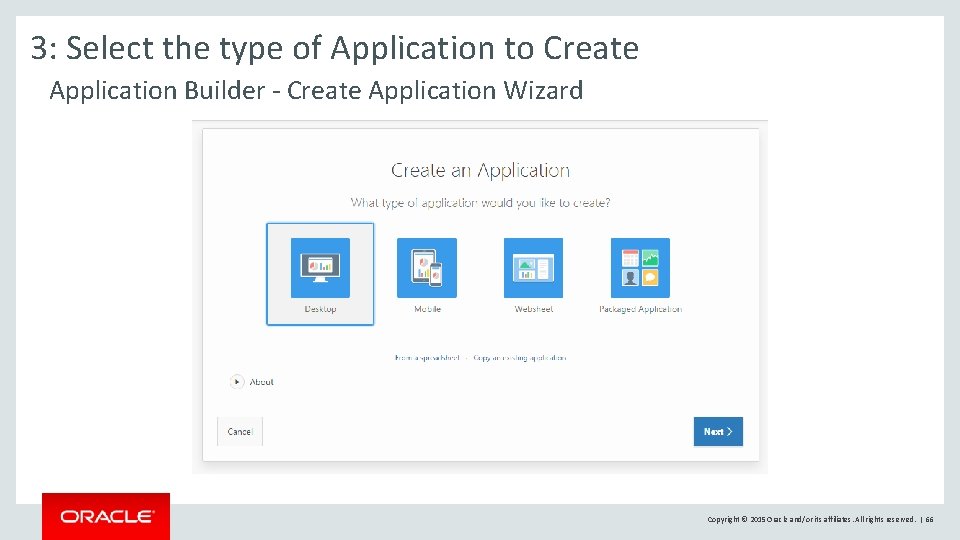 3: Select the type of Application to Create Application Builder - Create Application Wizard