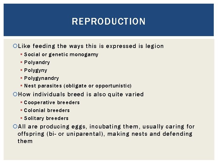 REPRODUCTION Like feeding the ways this is expressed is legion § § § Social