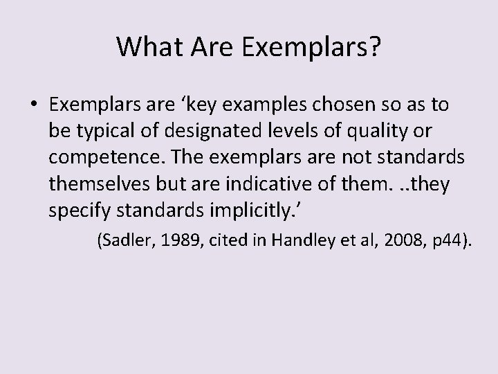 What Are Exemplars? • Exemplars are ‘key examples chosen so as to be typical