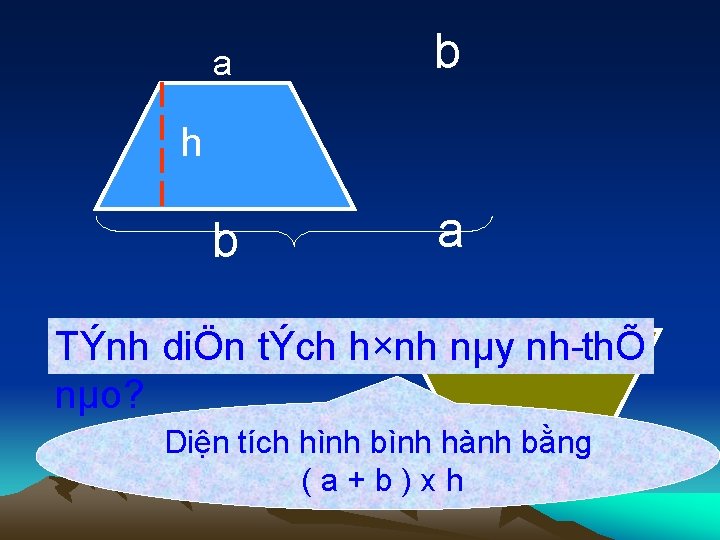 a b b a h TÝnh diÖn tÝch h×nh nµy nh thÕ nµo? Diện