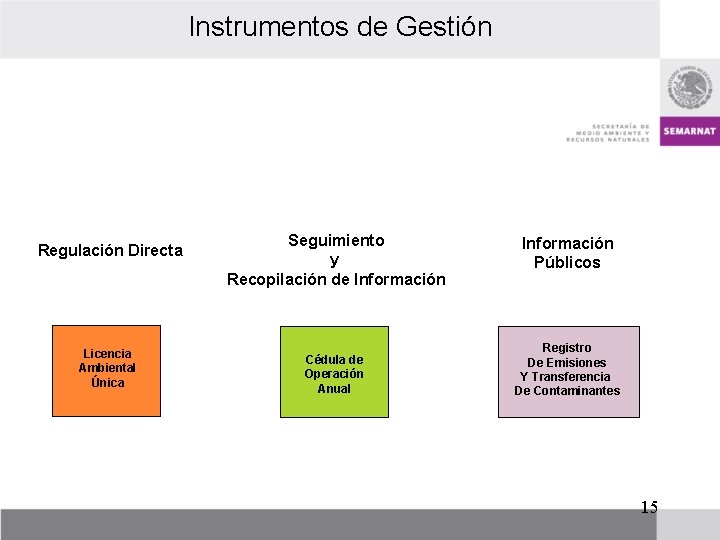 Instrumentos de Gestión Regulación Directa Licencia Ambiental Única Seguimiento y Recopilación de Información Cédula