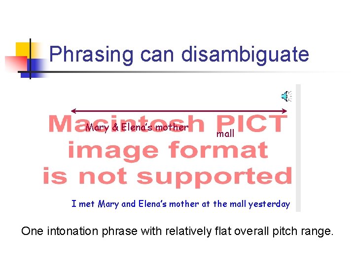 Phrasing can disambiguate Mary & Elena’s mother mall I met Mary and Elena’s mother