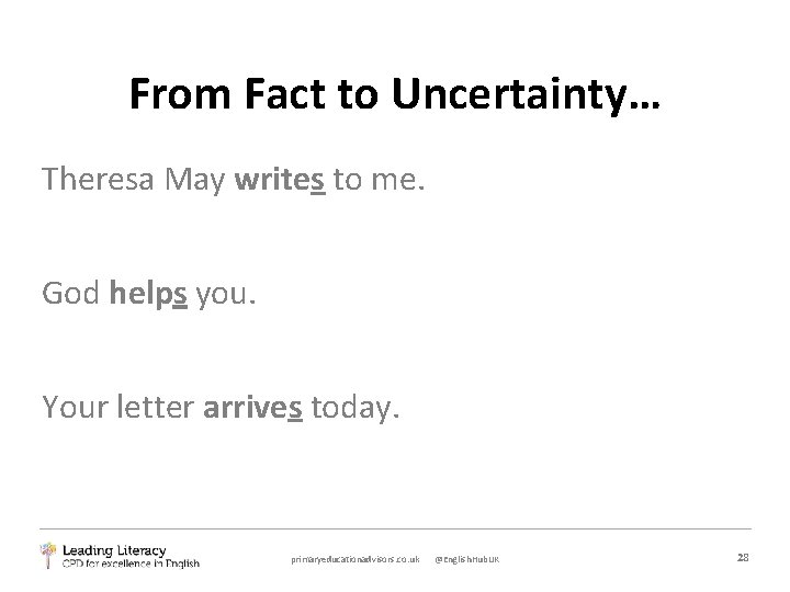 From Fact to Uncertainty… Theresa May writes to me. God helps you. Your letter