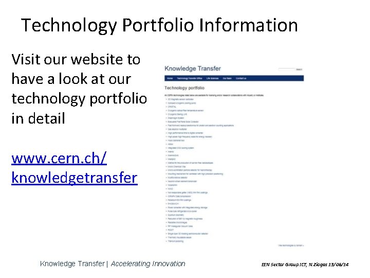 Technology Portfolio Information Visit our website to have a look at our technology portfolio