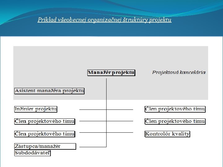 Príklad všeobecnej organizačnej štruktúry projektu 40 