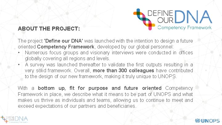 ABOUT THE PROJECT: The project 'Define our DNA' was launched with the intention to
