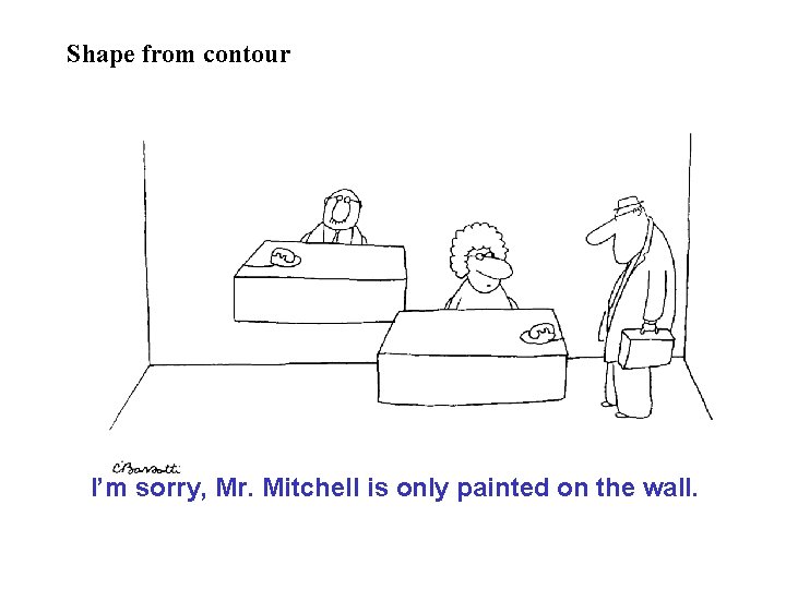 Shape from contour I’m sorry, Mr. Mitchell is only painted on the wall. 