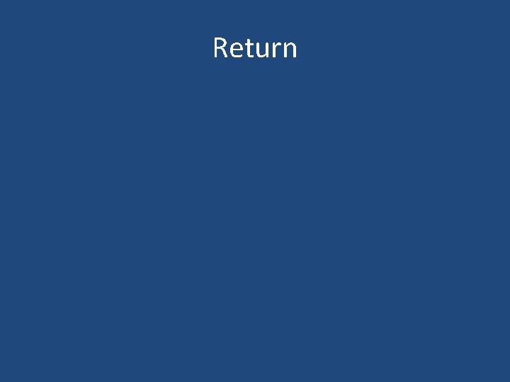 Return 