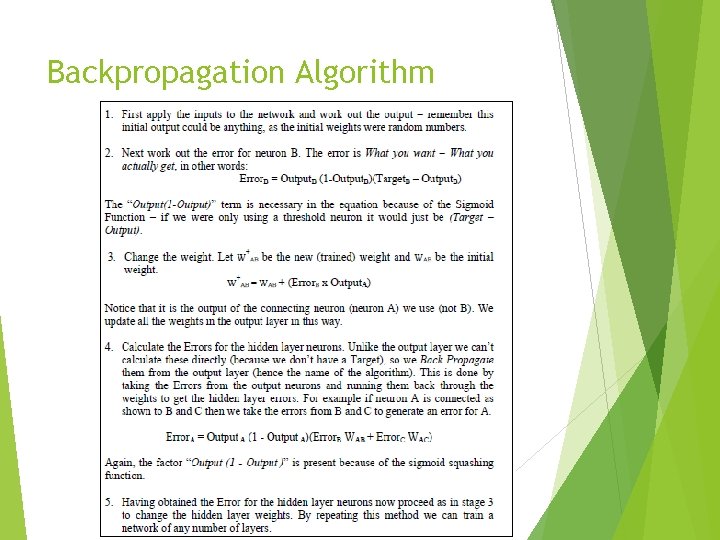 Backpropagation Algorithm 