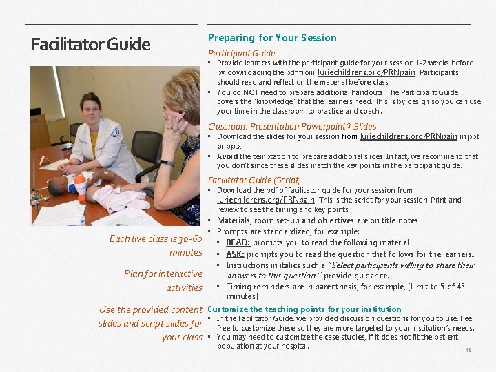 Facilitator Guide Preparing for Your Session Participant Guide • Provide learners with the participant