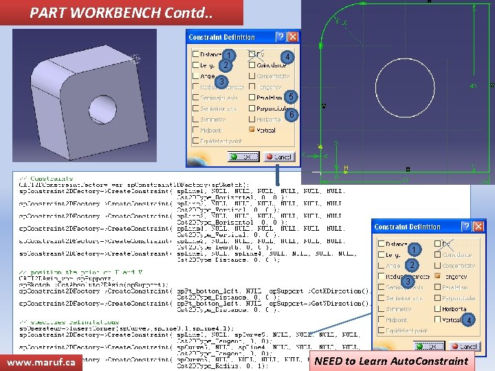 PART WORKBENCH Contd. . 1 2 4 3 5 6 1 2 3 4