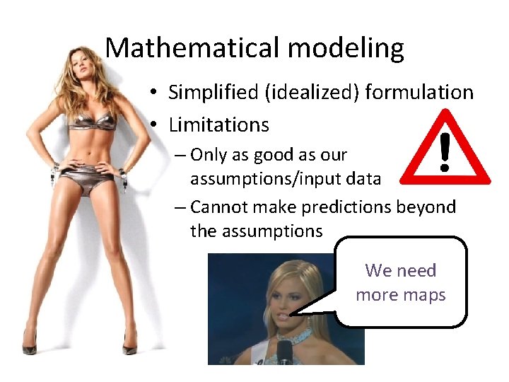 Mathematical modeling • Simplified (idealized) formulation • Limitations – Only as good as our