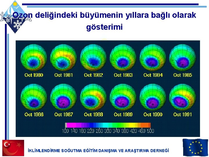 Ozon deliğindeki büyümenin yıllara bağlı olarak gösterimi İKLİMLENDİRME SOĞUTMA EĞİTİM DANIŞMA VE ARAŞTIRMA DERNEĞİ