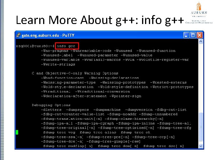 Learn More About g++: info g++ 