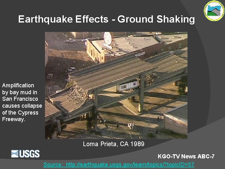 Earthquake Effects - Ground Shaking Amplification by bay mud in San Francisco causes collapse