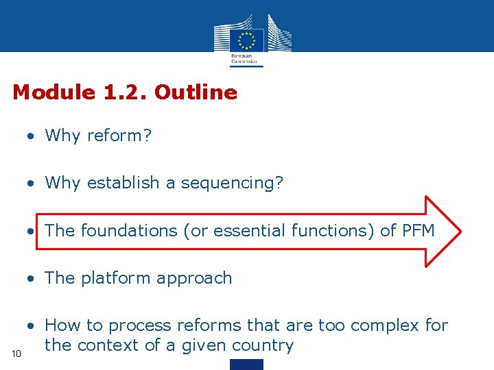 Module 1. 2. Outline • Why reform? • Why establish a sequencing? • The