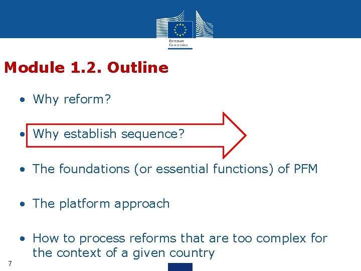 Module 1. 2. Outline • Why reform? • Why establish sequence? • The foundations