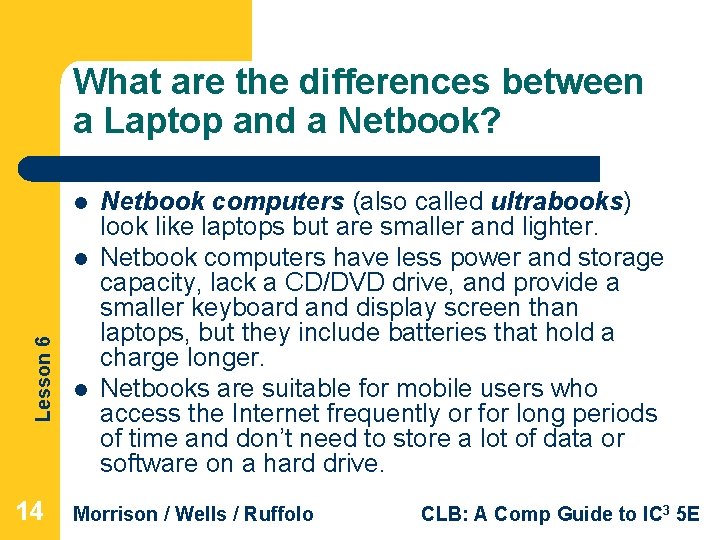 What are the differences between a Laptop and a Netbook? l Lesson 6 l