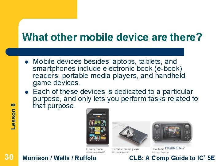 What other mobile device are there? l Lesson 6 l 30 Mobile devices besides