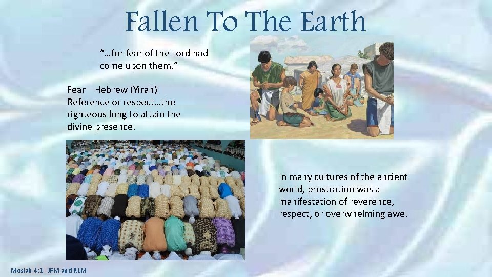 Fallen To The Earth “…for fear of the Lord had come upon them. ”