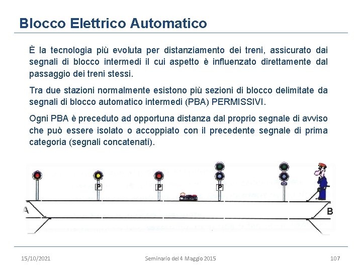 Blocco Elettrico Automatico È la tecnologia più evoluta per distanziamento dei treni, assicurato dai