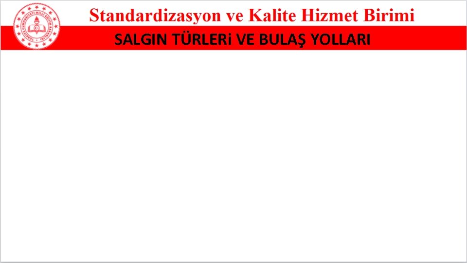 SALGIN TÜRLERi VE BULAŞ YOLLARI 