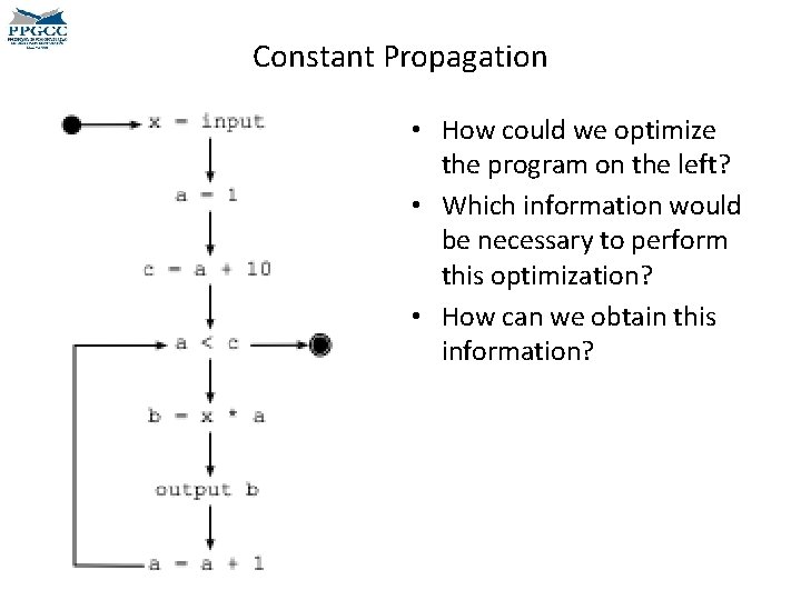 Constant Propagation • How could we optimize the program on the left? • Which