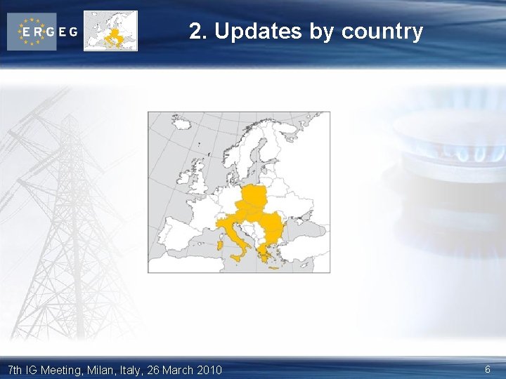 2. Updates by country 7 th IG Meeting, Milan, Italy, 26 March 2010 6