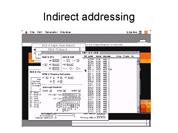 Indirect addressing 